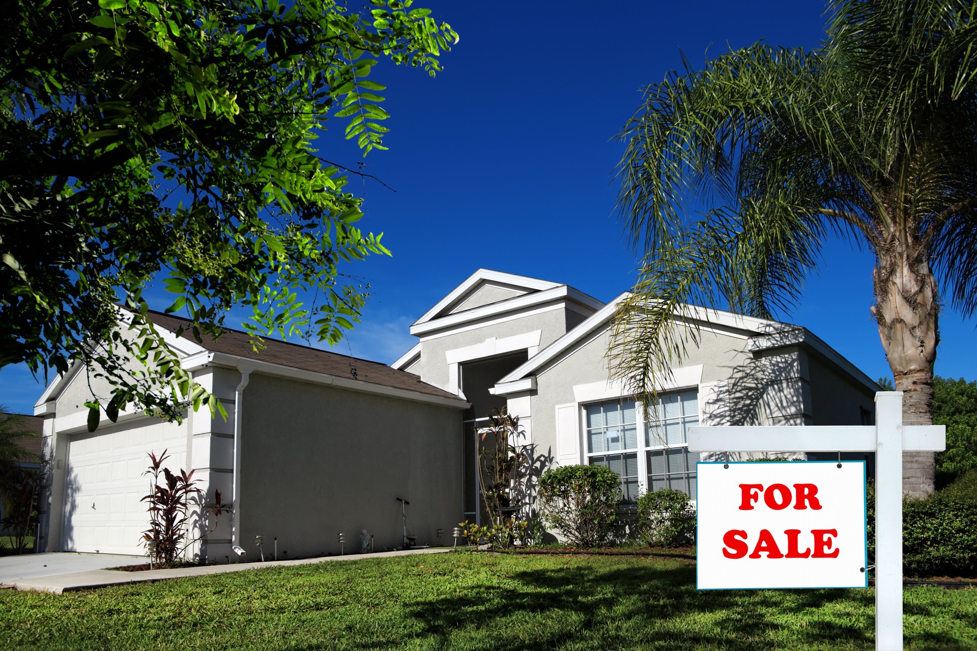 real estate business concept of for sale sign and family house